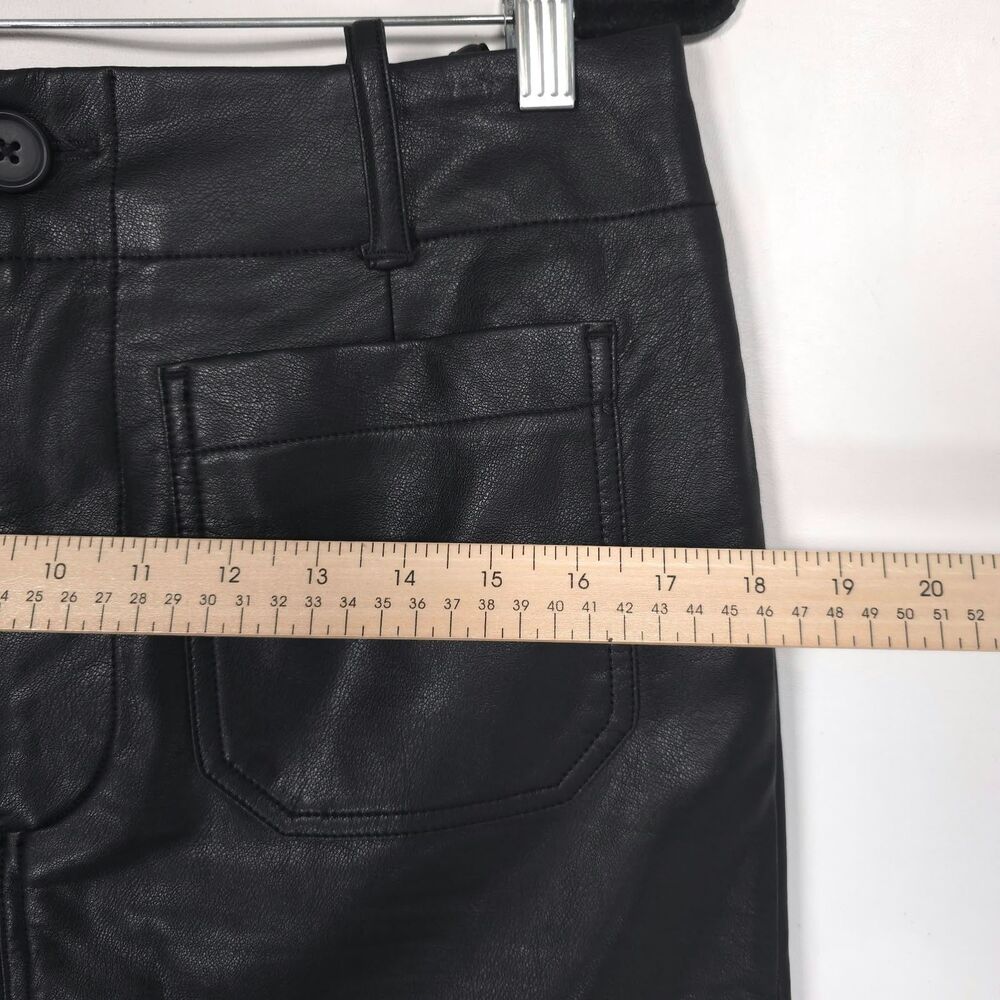 ANTHROPOLOGIE MAEVE Women's Colette Straight Pencil Skirt MEDIUM Faux Leather - Picture 4 of 16
